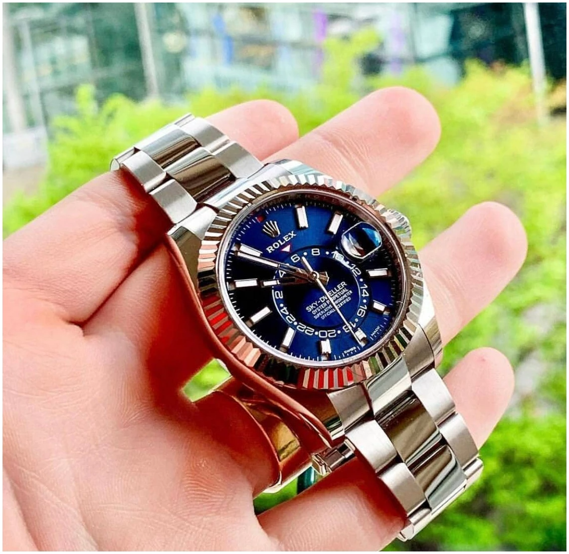 ROLEX SKY DWELLER - SILVER Blue