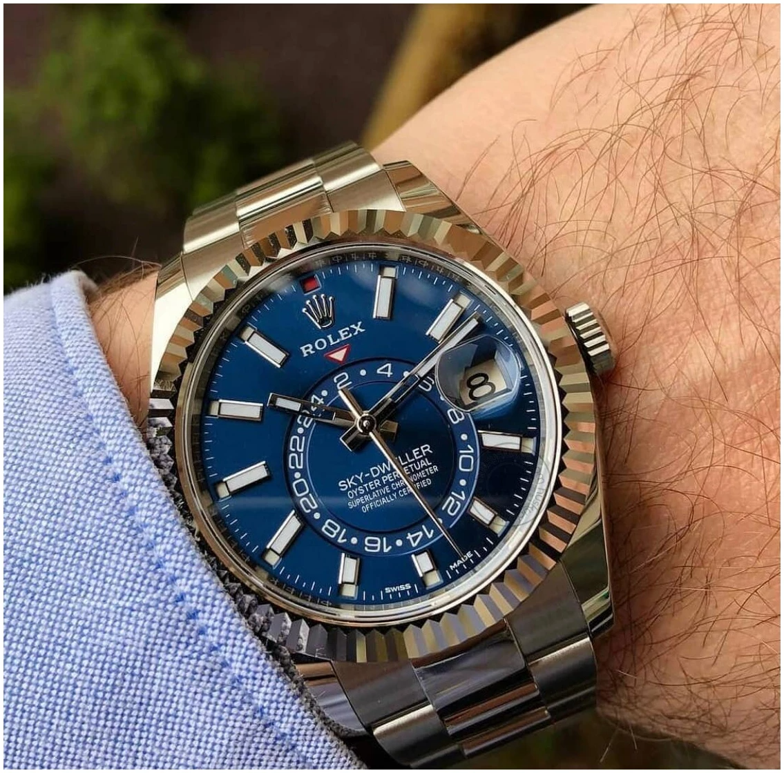 ROLEX SKY DWELLER - SILVER Blue
